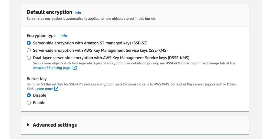 Disable encrypt s3