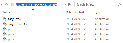 Pip : Scripts Folder